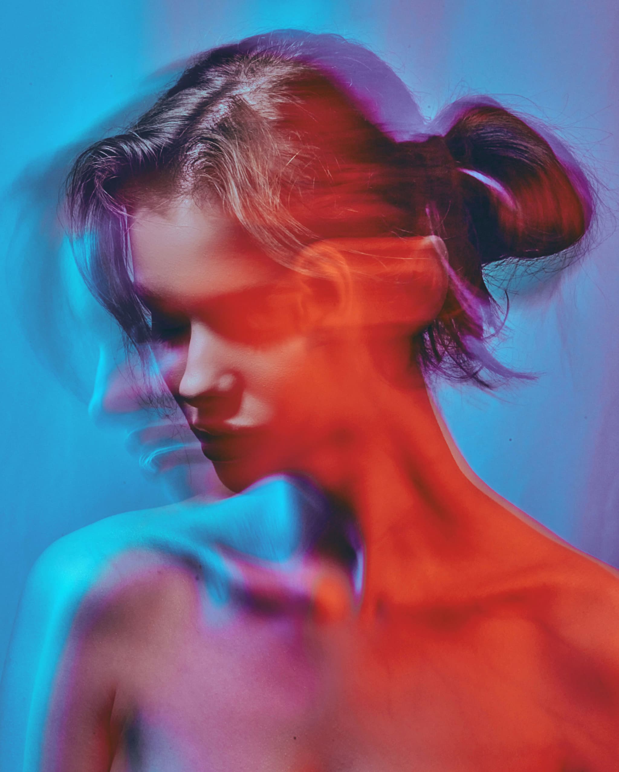 Colorful neon talent portrait